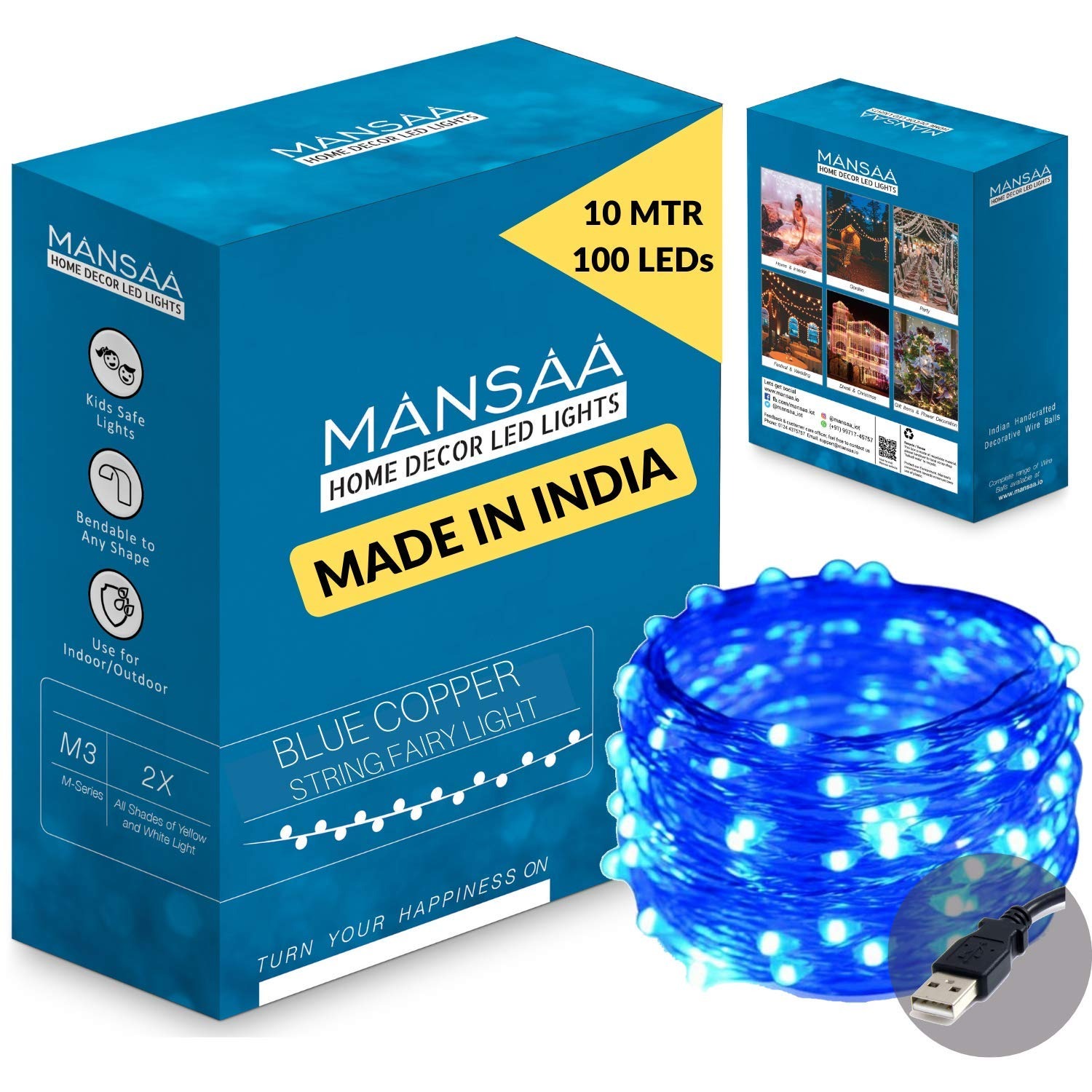 MANSAA 100 LED Fairy String Lights